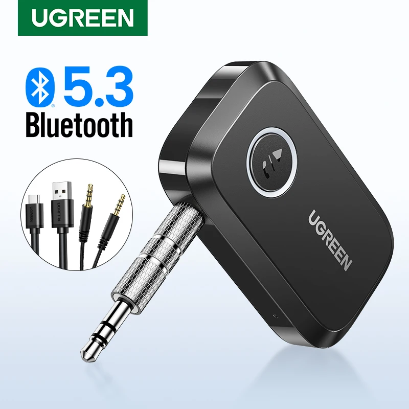 UGREENBluetoothCarReceiverAdapter35mmAUXJacksforCarSpeakers