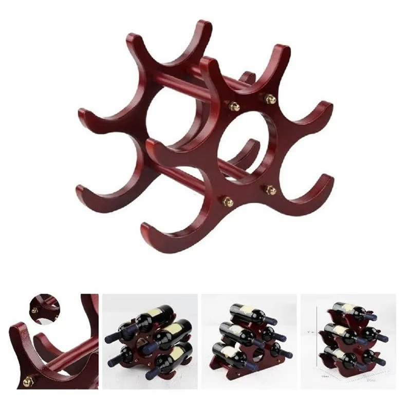 A30R-Wooden Wine Rack Wine Holders Kitchen Assembled Display Stand Organizer Bar Storage Tool Bar Bottle Display Rack