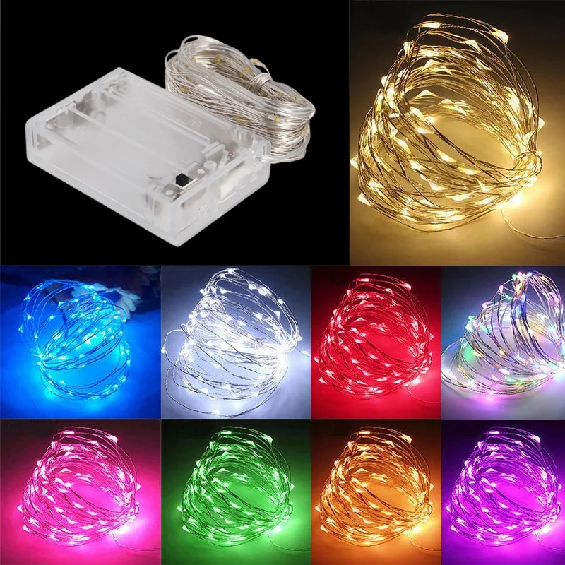 10m LED String Lights Copper Silver Wire Garland Light Waterproof LED Fairy Lights For Christmas Wedding Outdoor Decoration
