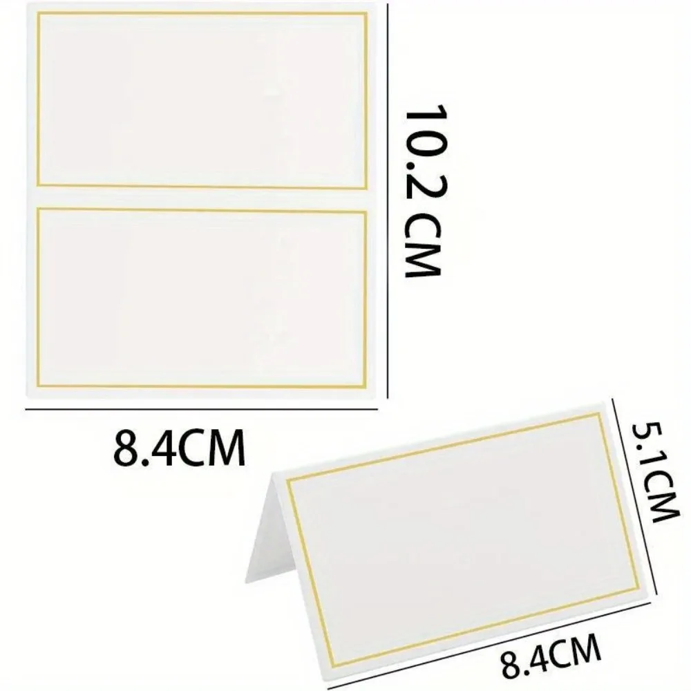 10/20/50/100pcs Gold Name Place Cards Double Sided Wedding Seating Number Card Table Decoration Birthday Party Greeting Card,place cards
