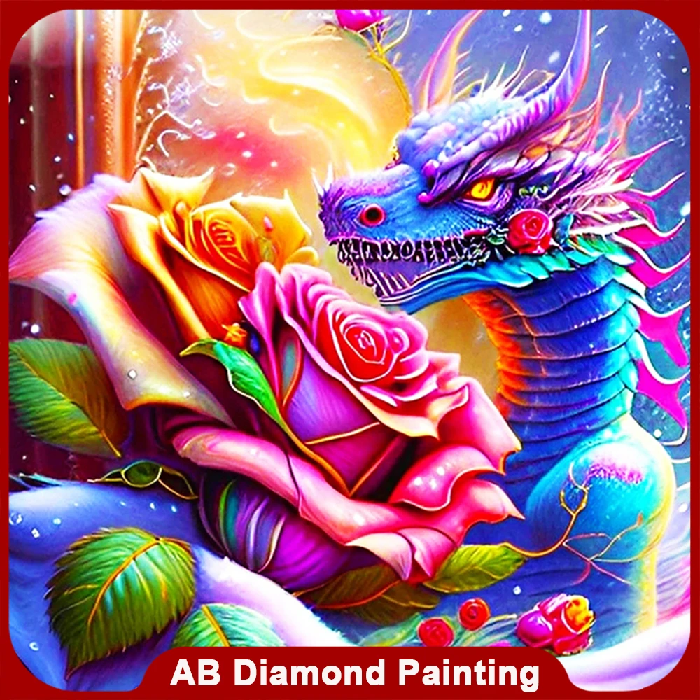 EverShine-Kit completo de pintura de dragón rosa, mosaico de