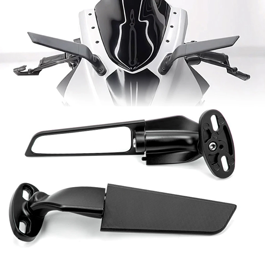 MotorcycleModifiedWindWingRotatingRearviewMirrorForKawasaki