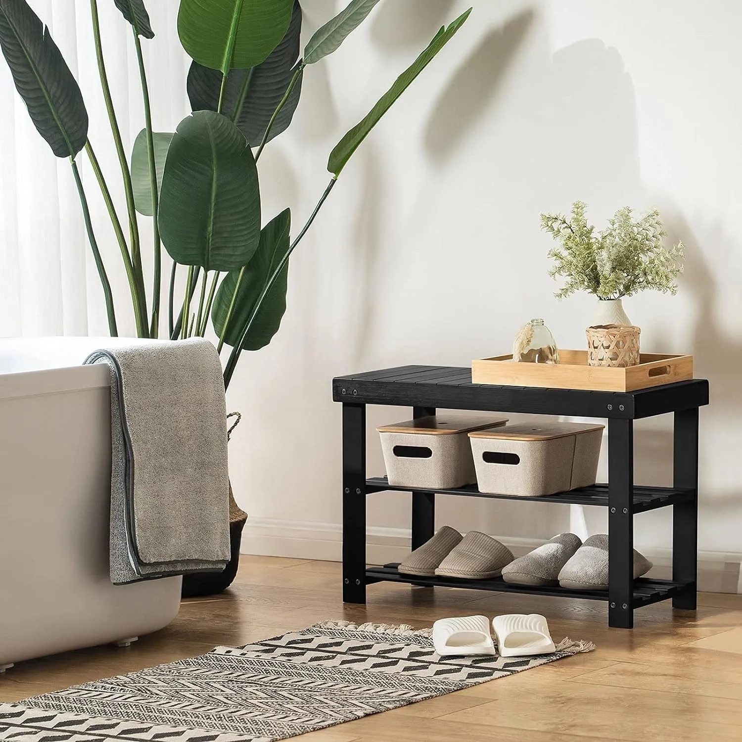 Bamboo Shoe Bench 6