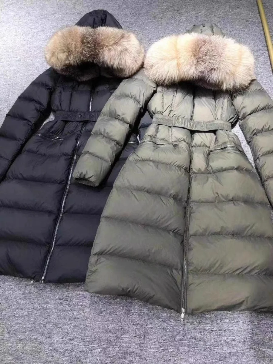 Faionable ort Thiened Slim Fit White Du down Jaet Winter Coat with  Fur Collar And Hood Memory Fabric Commute Sle