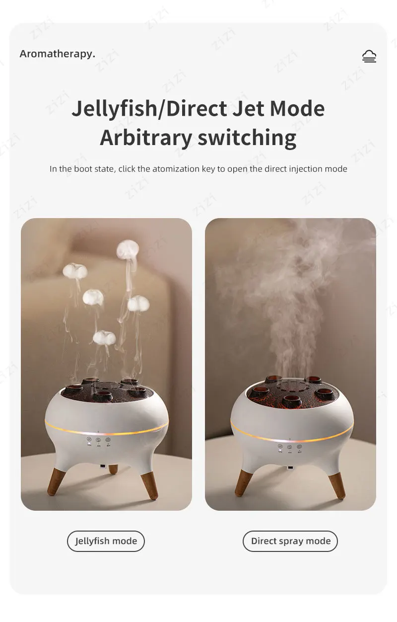 Diffuseur d'arômes humidificateur à ultrasons effet méduse_voghion.com