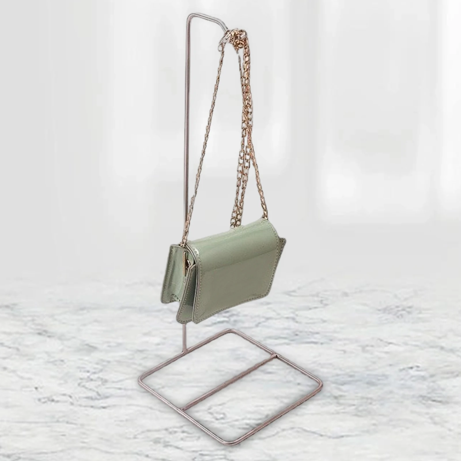 Adjustable Polished Gold / Silver Hanging Bag Handbag Shelf Display Stand Purses Handbag Holder Rack Organizer Stand Storage for acrylic display stand,hanging storage organizer,hanging storage rack,handbag hanger