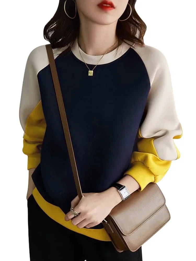 2024 ZANZEA Fashion Women Sweatshirt Autumn Long Sleeve Sweater Casual O Neck Patchwork Hoodies Tops Loose Pullover Streetwear 5
