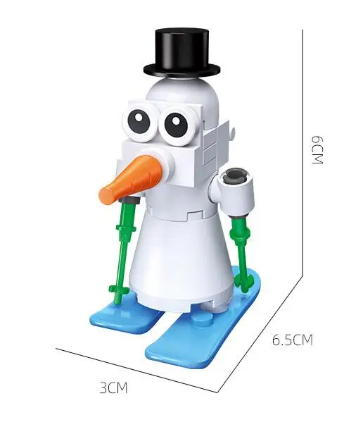 Festive Holiday Building Blocks: Santa & Reindeer Action Figures Set