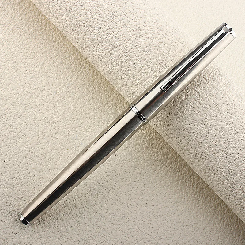 Jinhao 85 Silver Clip Metal Fountain Pen 0.5mm Nib Steel Ink Pens for Gift Office Supplies School Supplies Acrylic Gift Box 3
