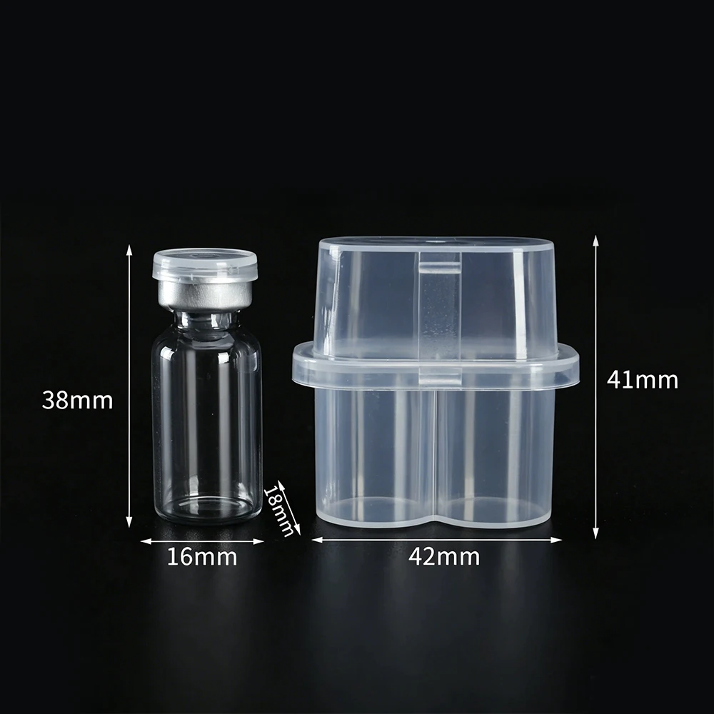 펩타이드 보관 상자 2슬롯 페니실린 병 케이스 냉장고 정리함 휴대용 3ml 유리 바이알 마이크로튜브 안전 홀더 박스