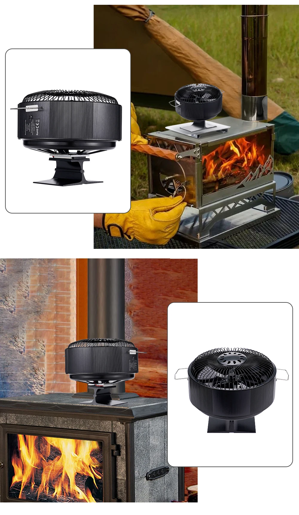 S4c26ea9d6b1640038576e3553cfd5cea8 5 Blade Stove Fan Heat Powered Free Standing Fireplace Fan Fire Heater Log Wood Burner Eco Quiet Home Efficient Heat Distribute Mallzona