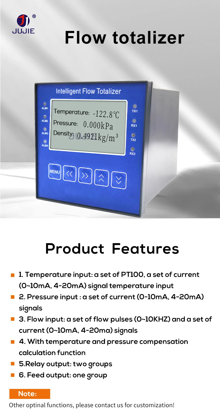 Digital Flow Totalizer Water Gas Flow Measuring Instruments 4-20mA