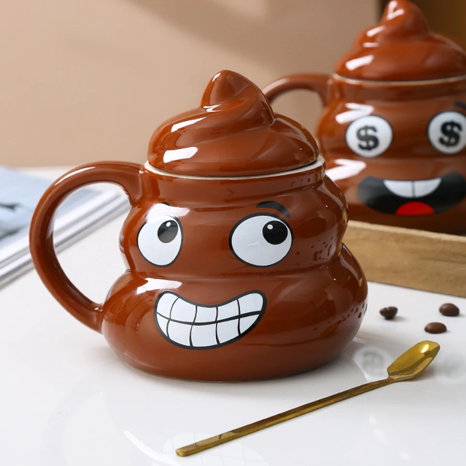 Tea Coffee Cup Multifunctional Naughty Prank Poop Ceramics Mug