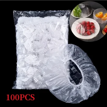 100pcs Cling Film Covers Reusable Food Storage Cover Vegetable Storage Bag Stretch Wrap Bowl Dish Cover Storage Bag Kitchen Tool
