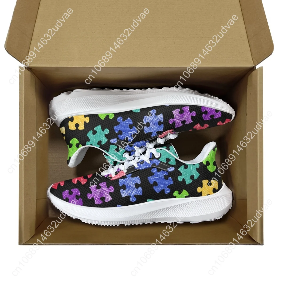 Colorful Autism Sport Sneakers for Women Lightweight Non-Slip Flats Outdoor Air Cushion Running Shoes Chaussure Hot