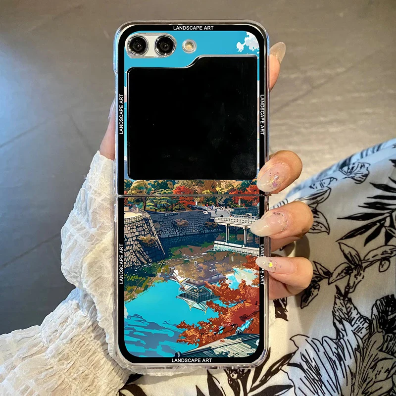 Cherry Blossom Anime Street View Phone Case - Clear Hard PC Cover