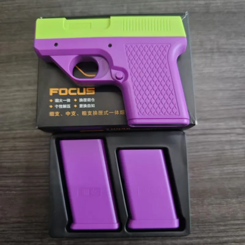 Multi-functional 3-in-1 Cigarette Case, Cartridge Clip, Cigarette Case, Straight Inflatable Lighter, Pistol Lighter