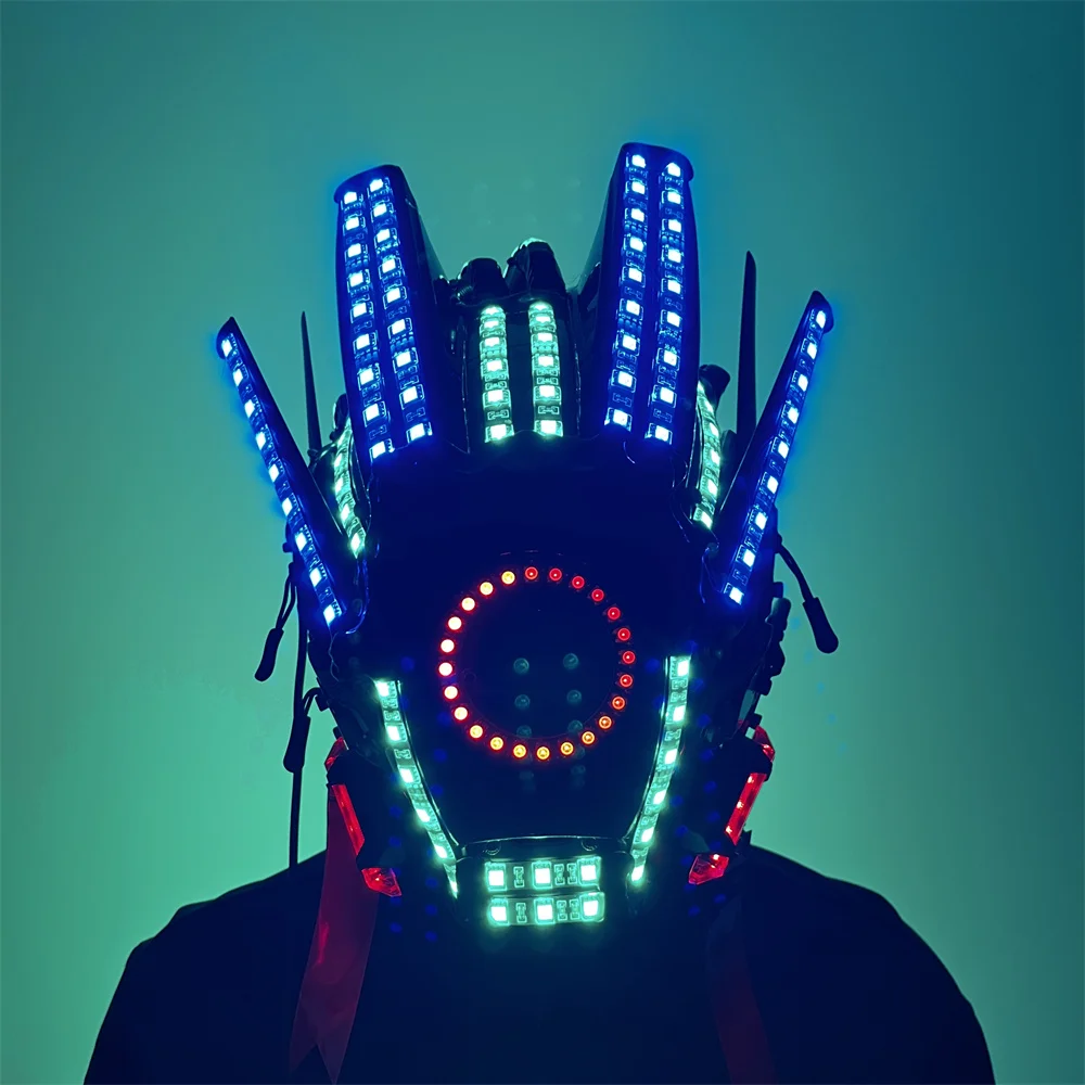 Magicool 다채로운 원격 LED 마스크 조명 무대 쇼, 얼굴 마스크 재킷 의상, 야간 라이딩 신호 헬멧, 새로운 디자인