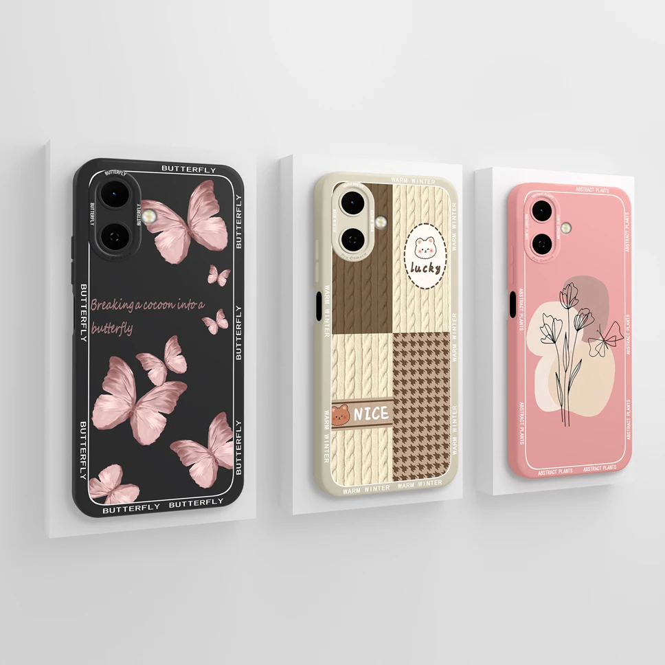 Floral Soft Silicone Phone Case with Full Coverage