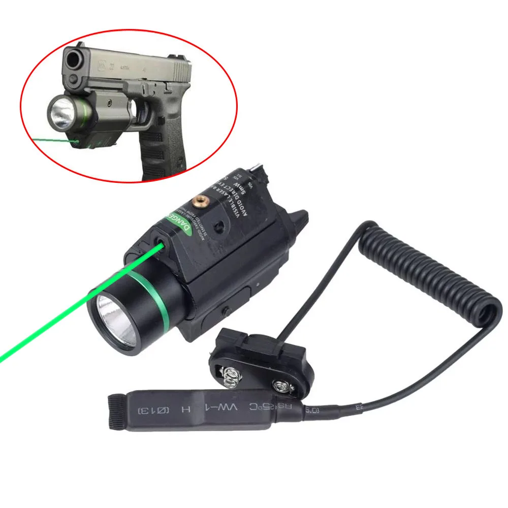 

Metal Tactical High Lumen LED Flashlight and Green Laser Sight Combo for Self Defense G2 G3 Pistol Glock 17 19 Lanterna G2C