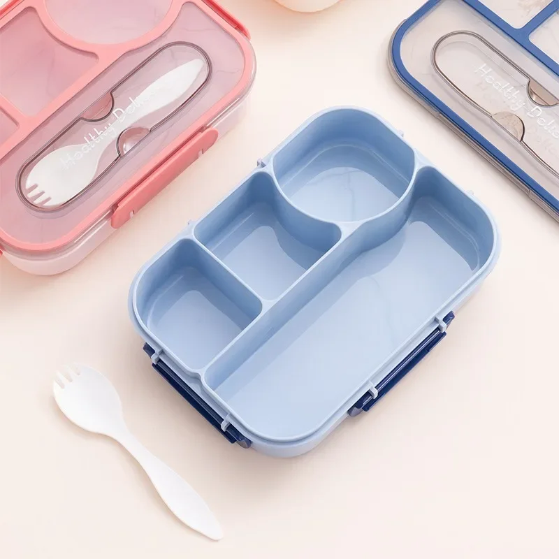Leak Proof Bento Box 4 Compartment Food Grade Plastics Lunch Box