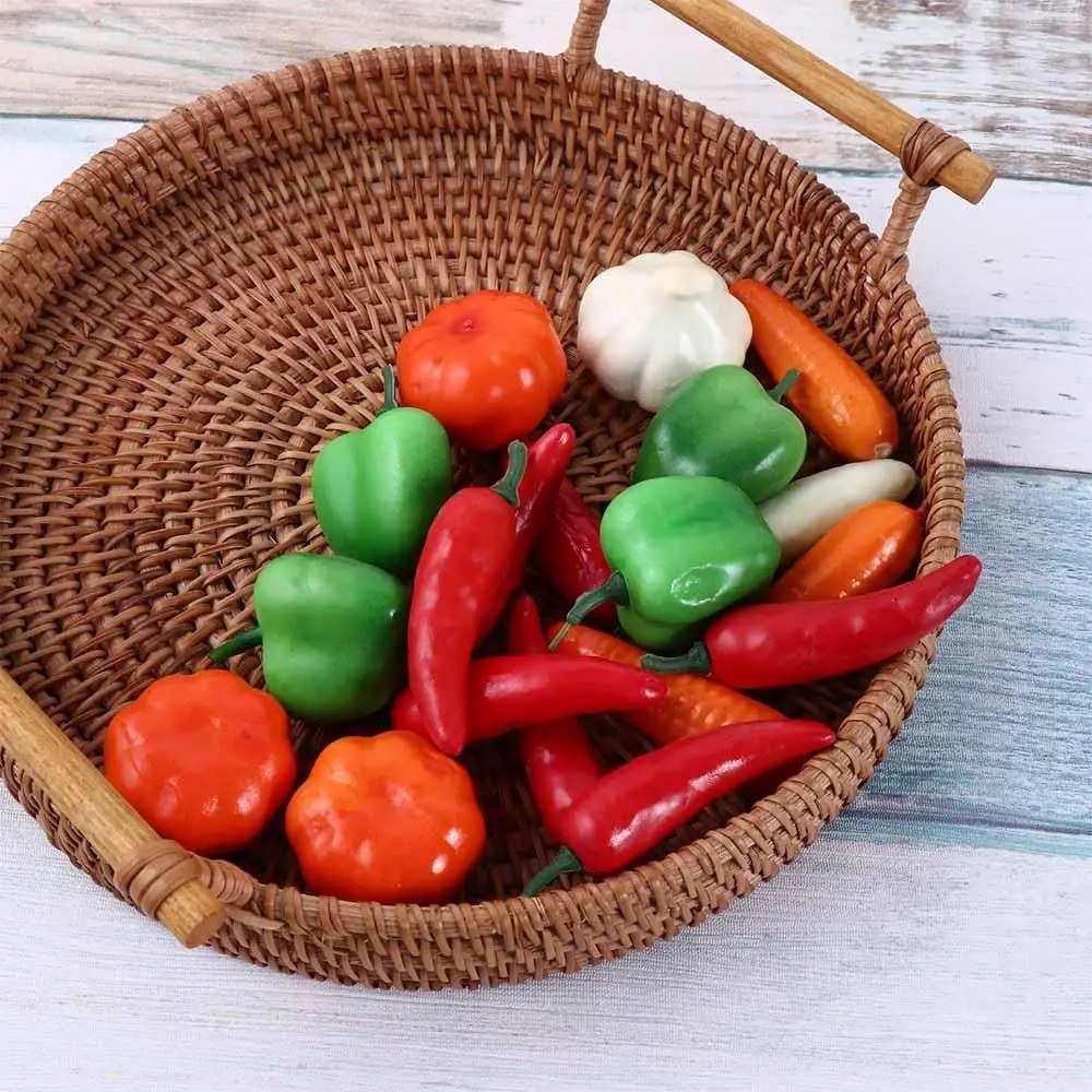 

20pcs Bubble Mini Simulation Vegetable Pepper Green Pepper Small Pumpkin Garlic Young Children's Kitchen Toy Props
