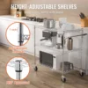 3-Tier Utility Cart Rolling Cart on Wheels 30"x18"x32.4" 661 lbs 6 Hooks 4