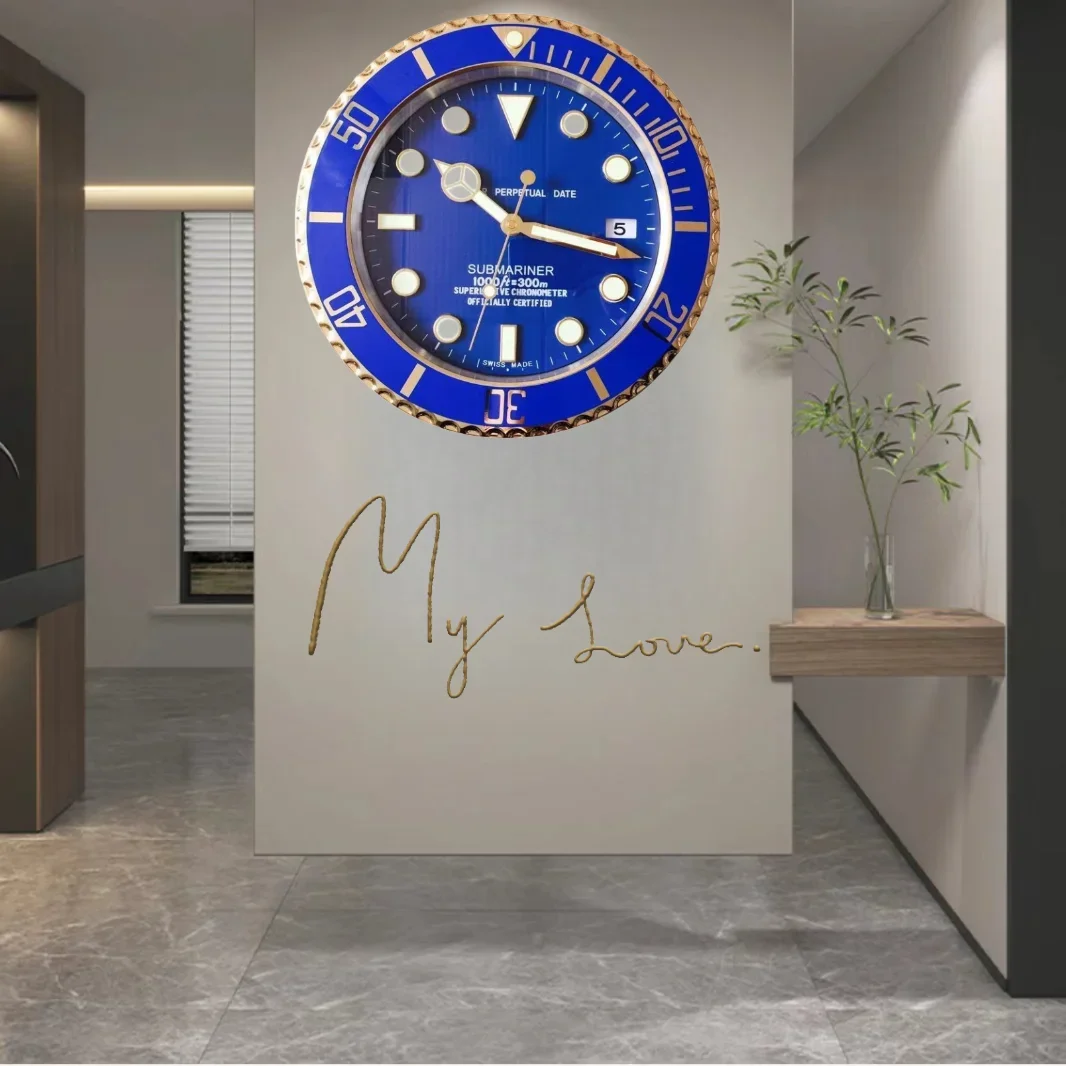 An artful, Rolexia wall clock that showcases the enchanting phrase "my love" while seamlessly timekeeping.