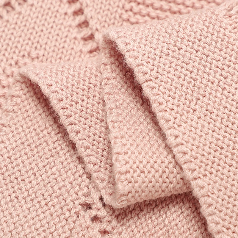Baby Blankets Super Soft Newborn Cotton Knit Month Stroller Nursery Swaddle Wrap Quilts 90*70cm Infant Boy Girl Sleeping Covers 5