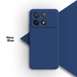 Matte Soft Candy Liquid Silicone Back Cover Case for Redmi K60E (Navy Blue)