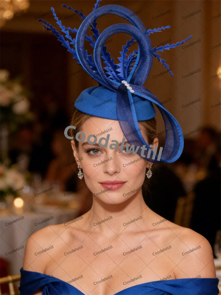 Women Cocktail Church Veils Pillbox Cap Fascinator Hat Accessories Elegant Ladies Femme Party Dinner Chapeau Cap Bride Headwear