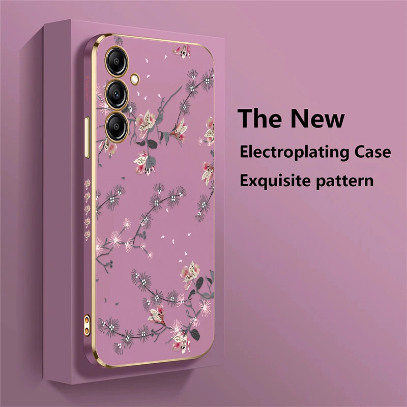 Elegant Floral Phone Case with Plating Finish