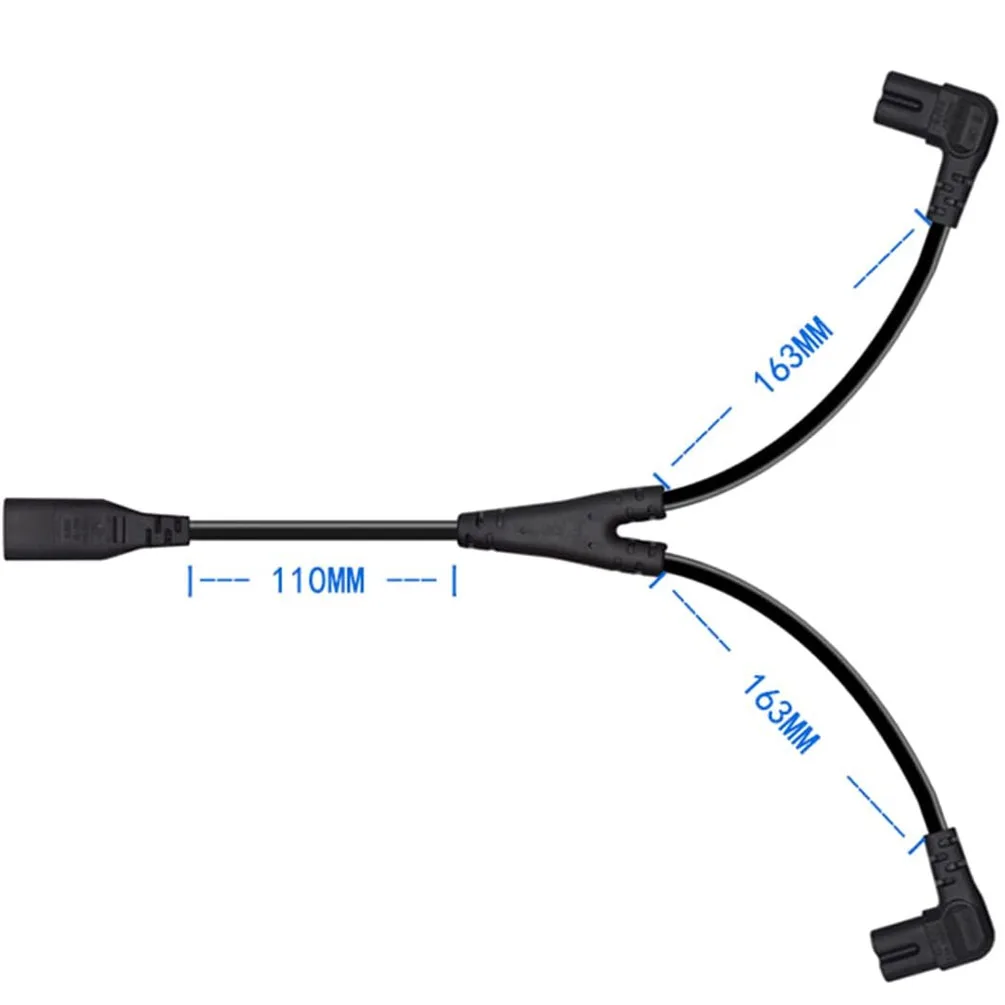 Dual C7 Y Splitter Power Cable with Right Angle Connector – 30CM Length