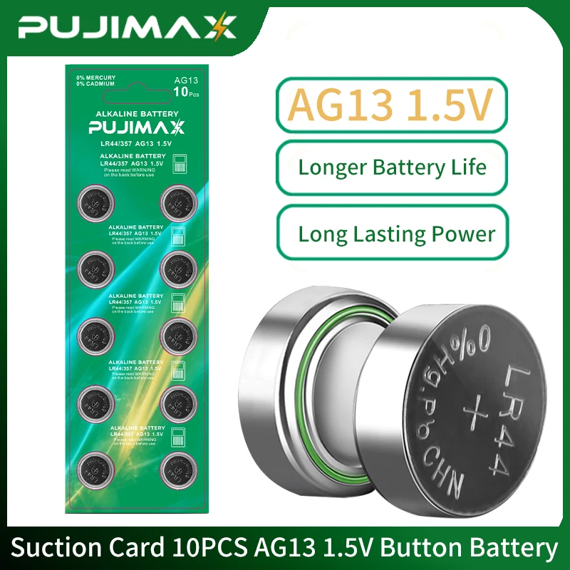 Pile bouton alcaline A76 (LR44) GP 1.5V 10 pièces