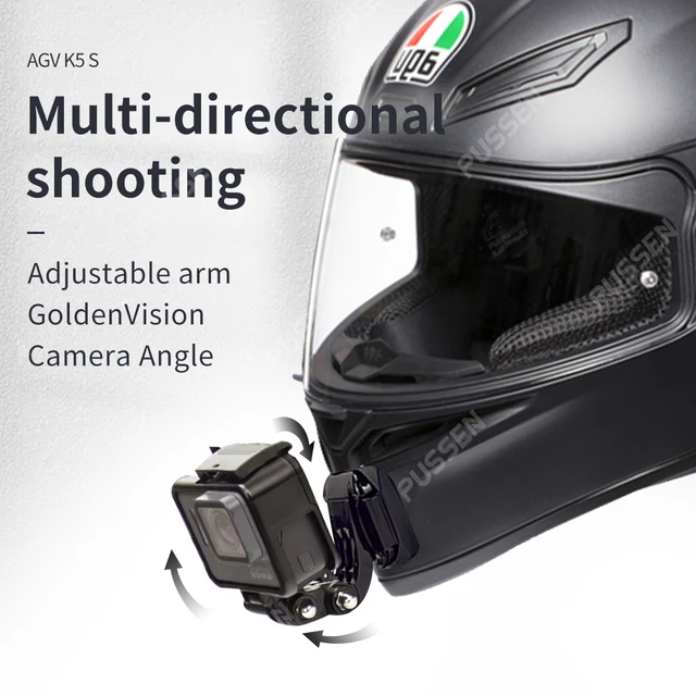 CamSteer-Casque de moto AGV K5 K5S Premium personnalisé, mentonnière pour  GoPro Hero 11 10 9