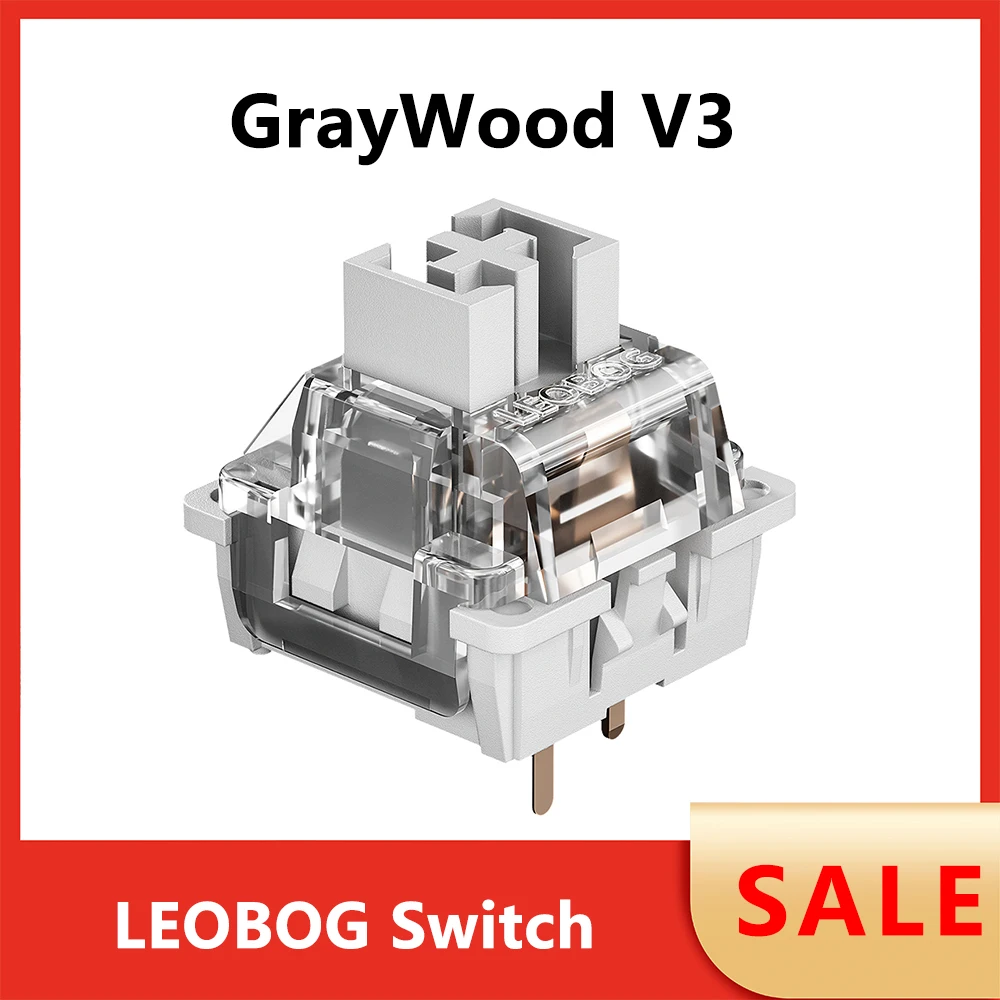 Leobog-interruptor Teclado Mecânico Interruptores Lineares Cinza Custom 3pin Teclado Gaming Faça Você Mesmo mx Rgb Hot-swap Switch v3