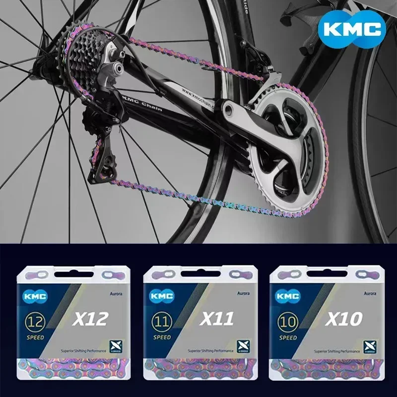 Bicycle chain bicycle chains KMC Aurora bicycle chain X10 X11 X12 MTB chains 11S 12S 10S road MTB bike current mountain bikes Curren Shimano SRAM parts
