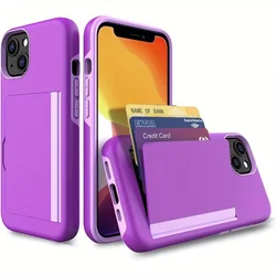 Premium Wallet Case with Card Holder and Credit Card Slot for iPhone 12 Mini (Purple)