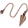 Golden Silver Color Metal Copper Pendulum for Divination Dowsing Point Pendulum Healing Wicca Cone Pendant Spiritual Pendulos 4