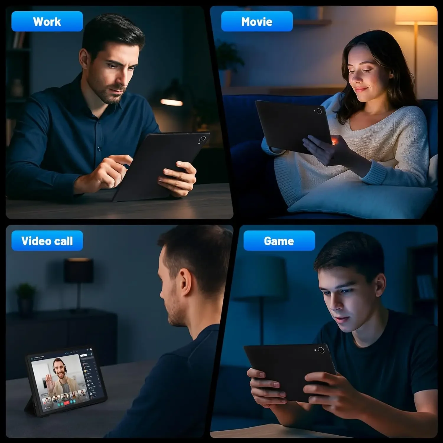 URAO 10 Inch Tablet Android 15 8-Core Tablets 24GB+128GB 1TB Expansion WiFi 6 5MP+8MP Stylus Keyboard Mouse Headphone PC PAD Set