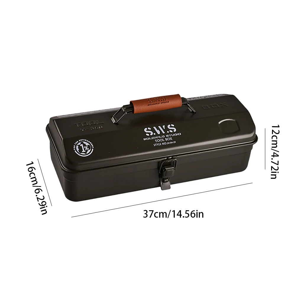 Camping Tool Storage Box with Handle Portable Carry Storage Box Anti-Slip Camping Toolbox Iron Box Camping Accessories 6