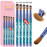 5pcs Kolinsky Acrylic Nail Brush Set Size 6/8/10/12/14 for Acrylic Powder Application Brushes Art Extension Carving Salon Home 1