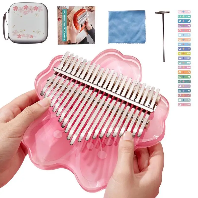 

Finger Piano 17/21 Keys Transparent Thumb Piano Ergonomic Kalimba Instrument Transparent Thumb Piano Safe And Harmless
