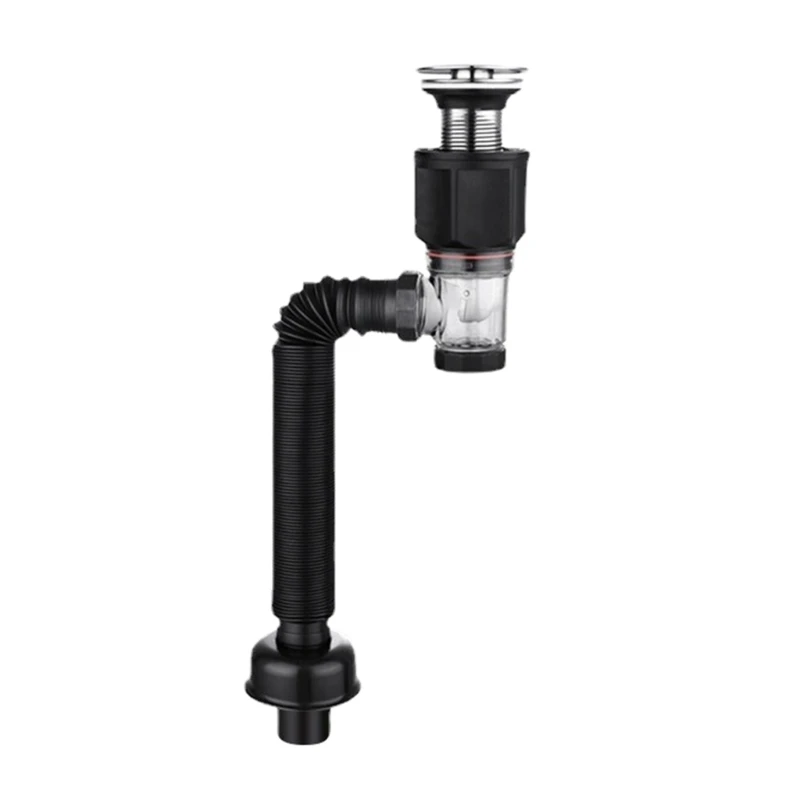 Washbasin Drainer with Flexible Drain Down Hose Odour & Insect Resistant Drainer