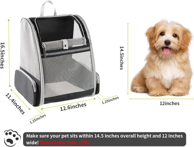 Dog Backpack Carrier for Small Large Cat, Pet, Puppy, Ventilated Pet Hiking Backpack Travel Bag, Airline Approved Cat Backpack C 3