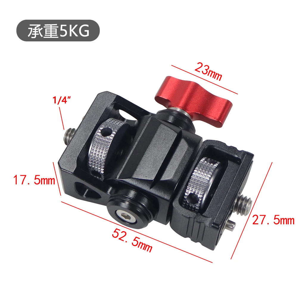 Compact Monitor Mount with Adjustable Swivel and Tilt for Lights and Microphones
