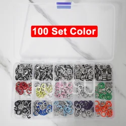 Metal Hollow Five-Claw Snap Button for Sewing and DIY Crafts (100 Sets Color)