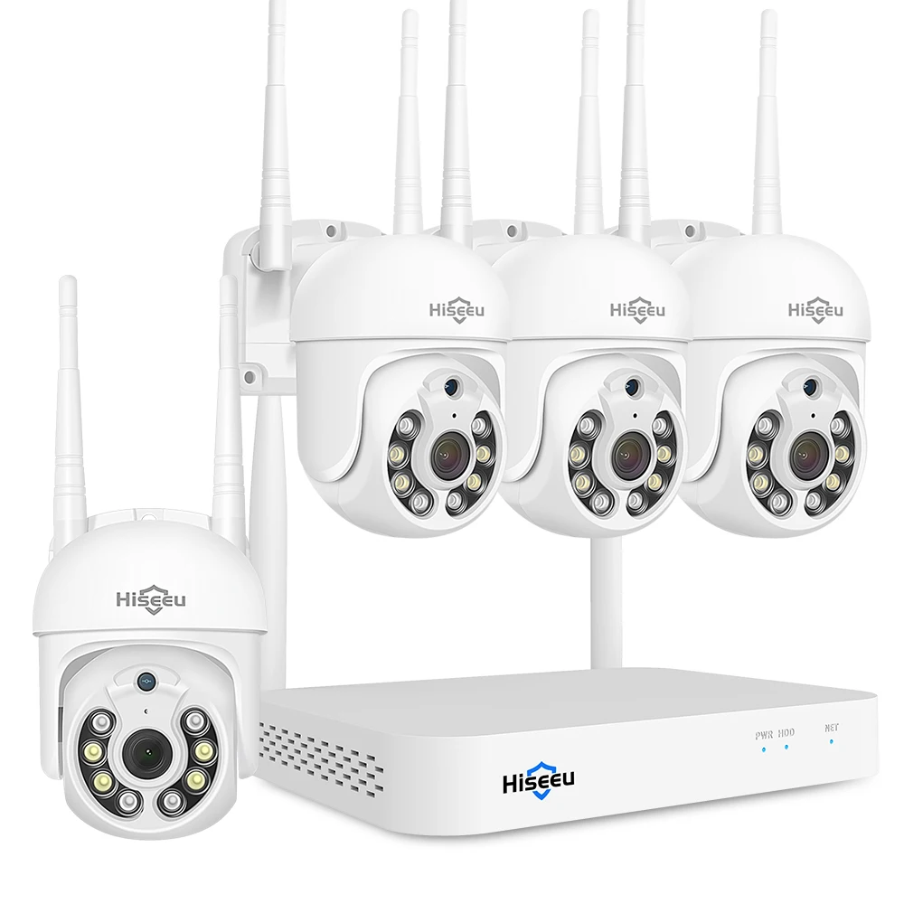 Hiseeu 5MP WiFi CCTV PTZ كاميرا نظام الأمن عدة 10C...