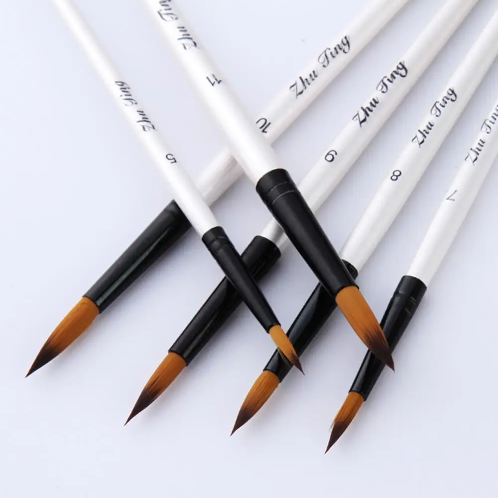 Painting brushes art pens 12Pcs Artists Paint Brush Set Acrylic Watercolor Round Pointed Nylon Tip Hair Watercolor Oil Painting Pen Kids Drawing Brush