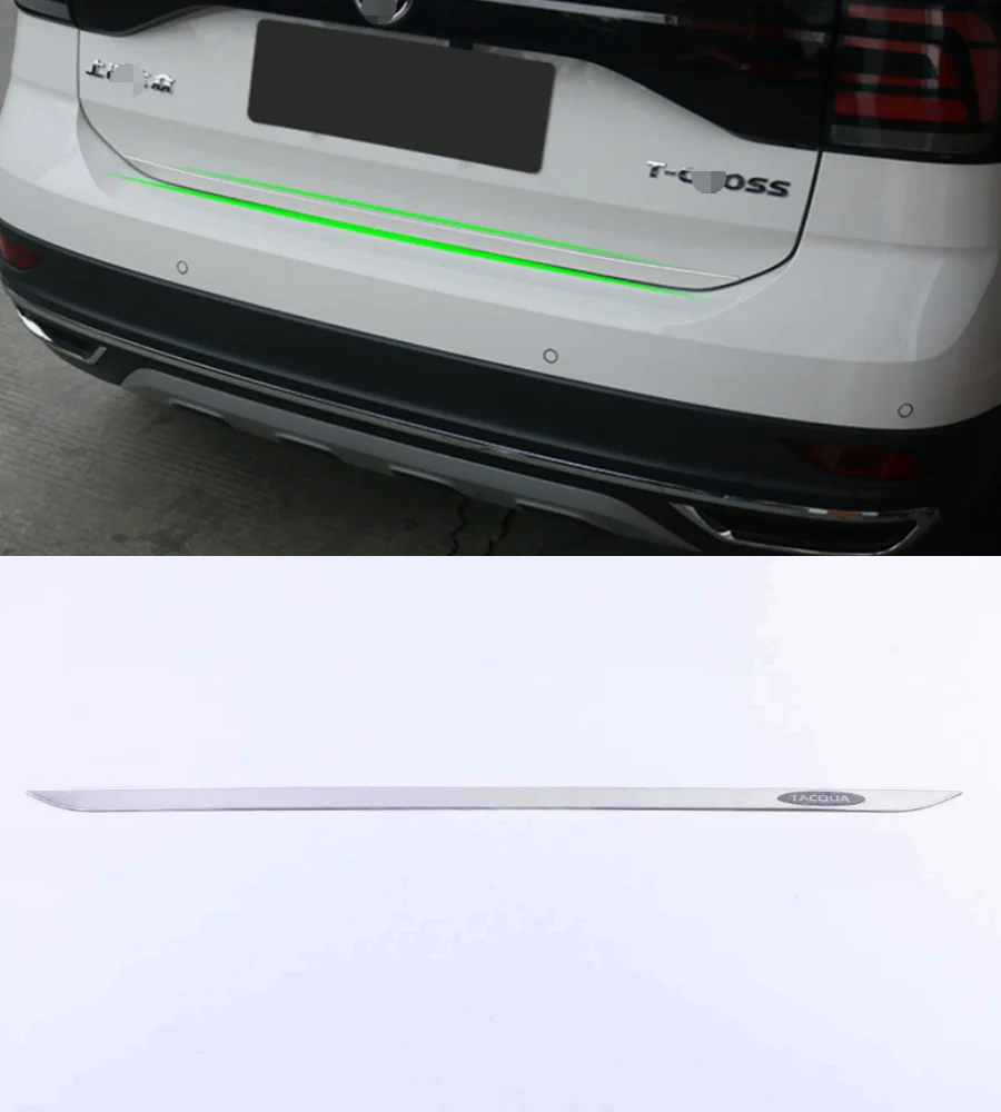 For VW Volkswagen T-Cross 2019 - 2022 Exterior Accessories Rear Trunk  Tailgate Door Strip Streamer Lid Cover Trim